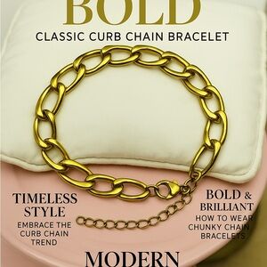 Gold Curb Chain Bracelet